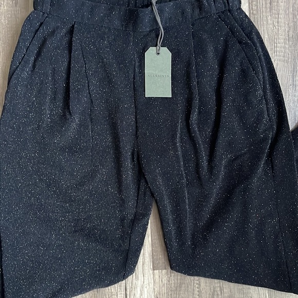 All Saints Alieda Shimmer Trousers In Black - Picture 9 of 9